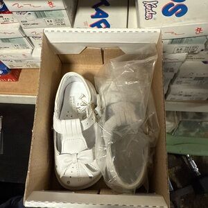 White Kids Sandals with Bow